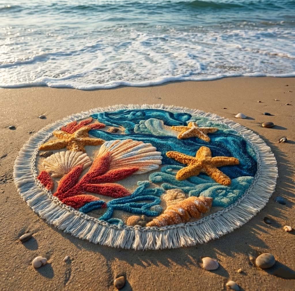 Ronde Strandhanddoek Zee Fluistering