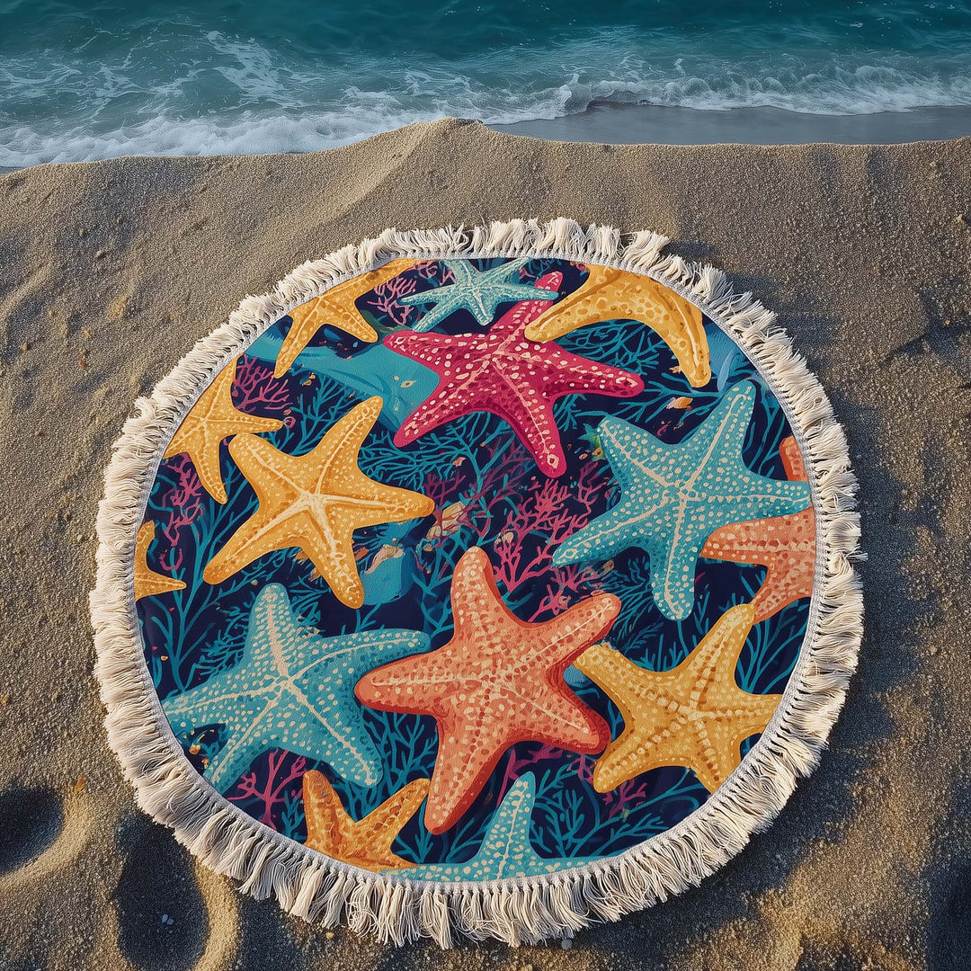 Ronde Strandhanddoek Tropische Vibes