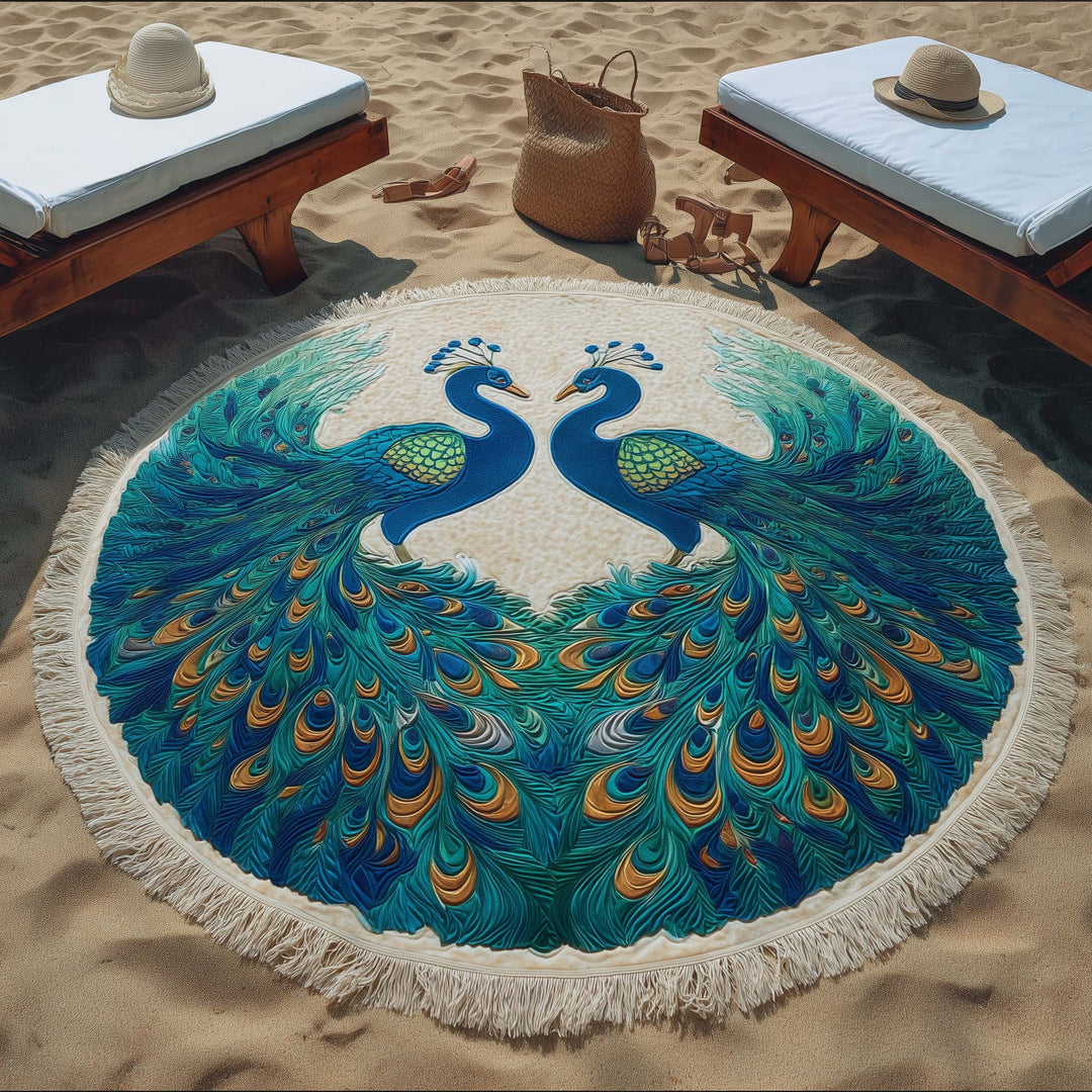 Ronde Pauw Strandhanddoek