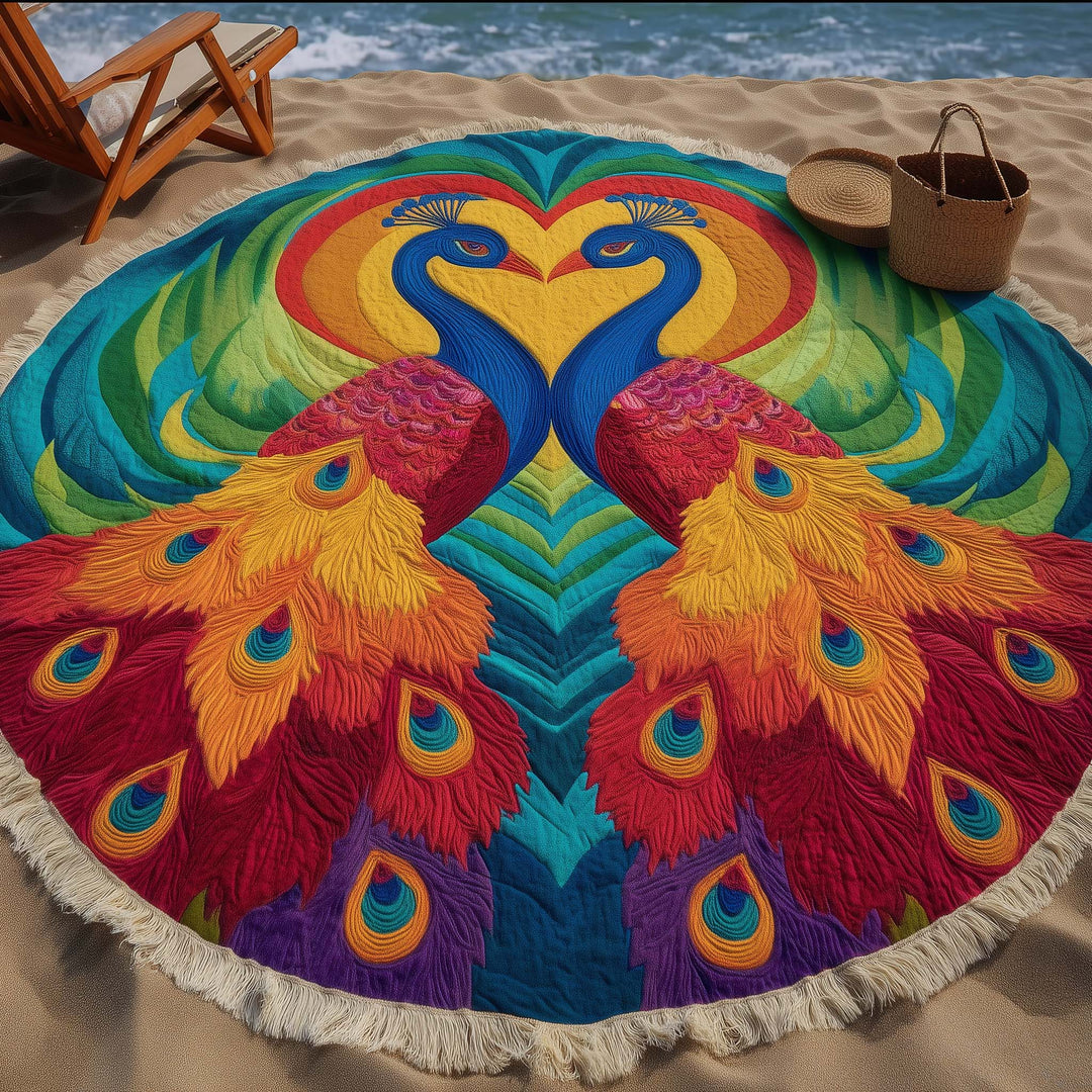 Ronde Pauw Strandhanddoek