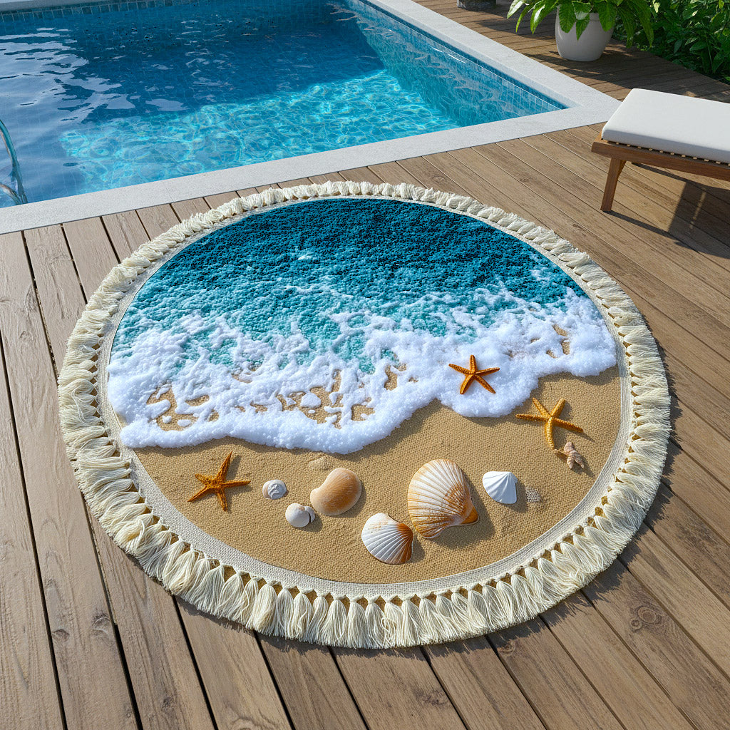 Ronde Strandhanddoek Kustkalme