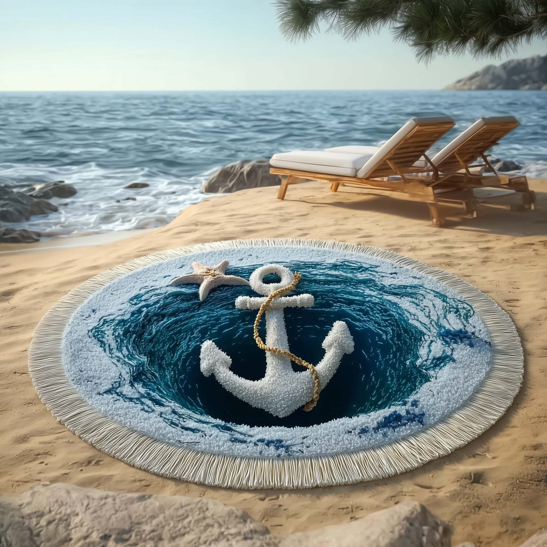 Ronde Strandhanddoek Aqua Harmonie