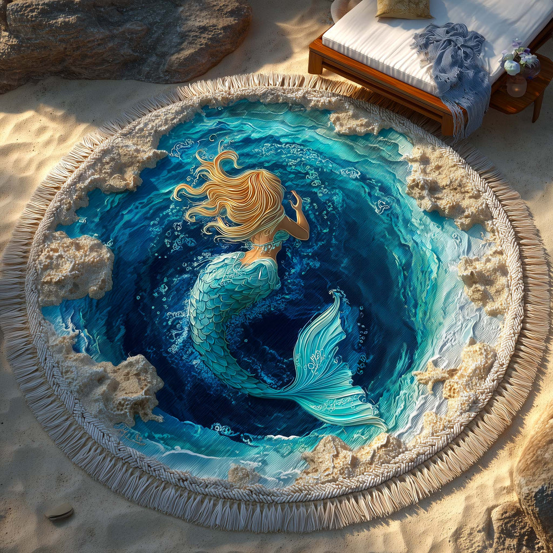 Ronde Strandhanddoek Aqua Harmonie