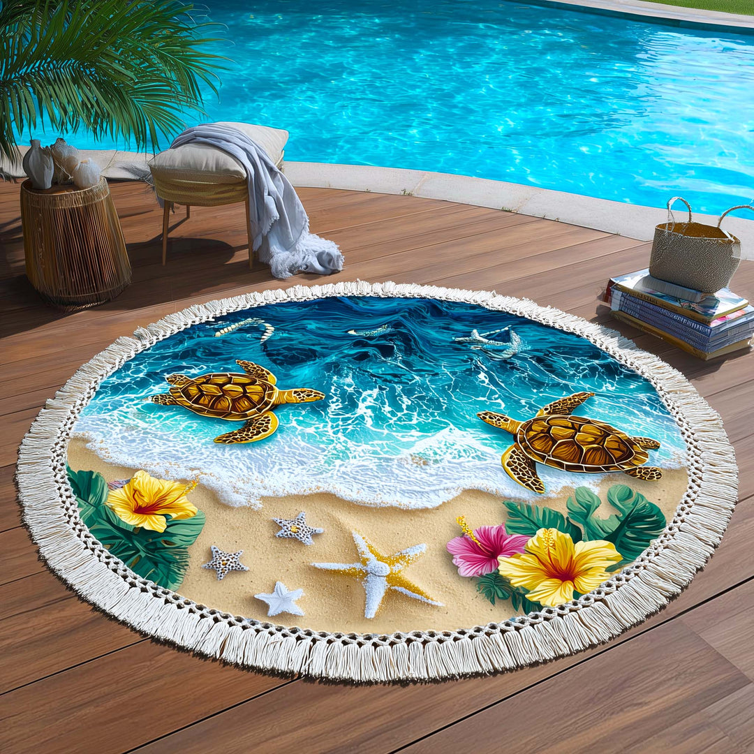 Ronde Tropische Nomade Strandhanddoek