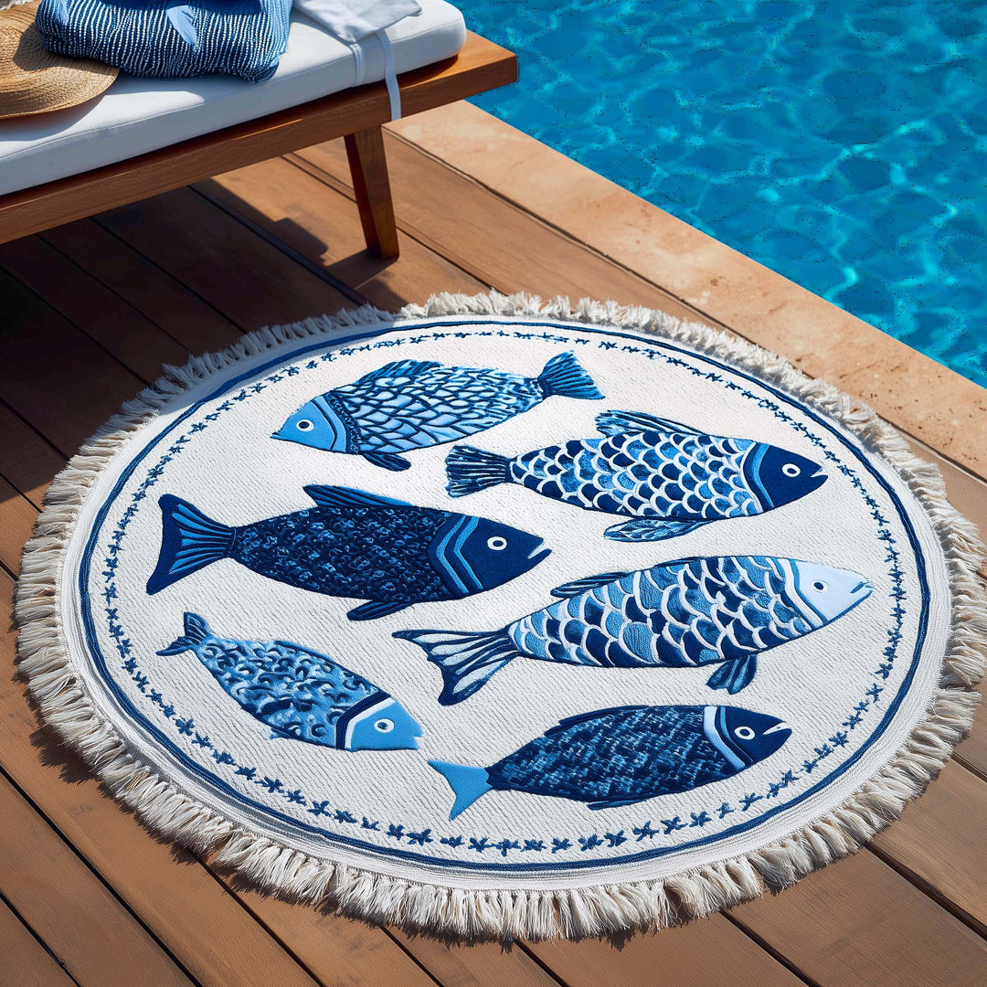 Speelse Splash Ronde Strandhanddoek