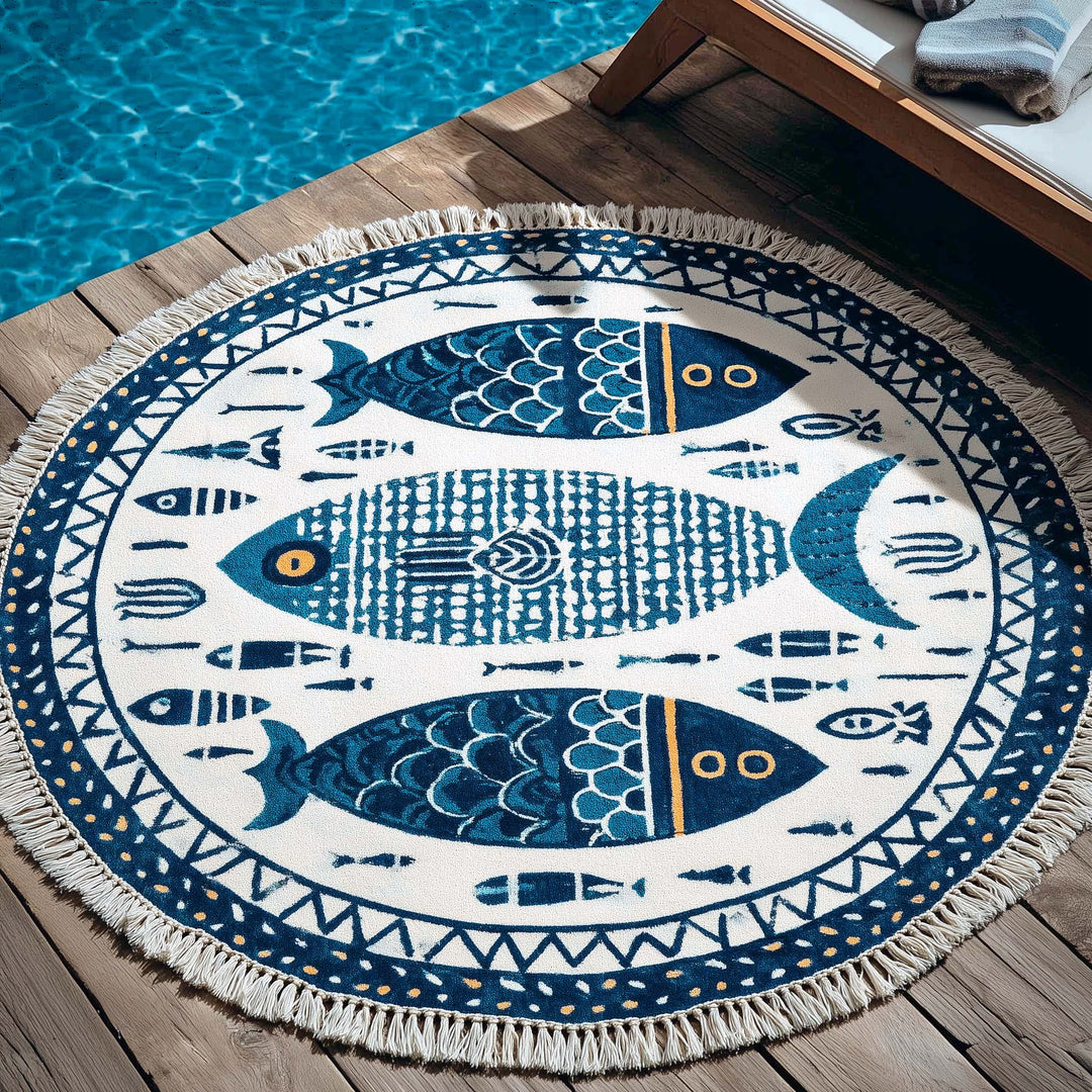Speelse Splash Ronde Strandhanddoek