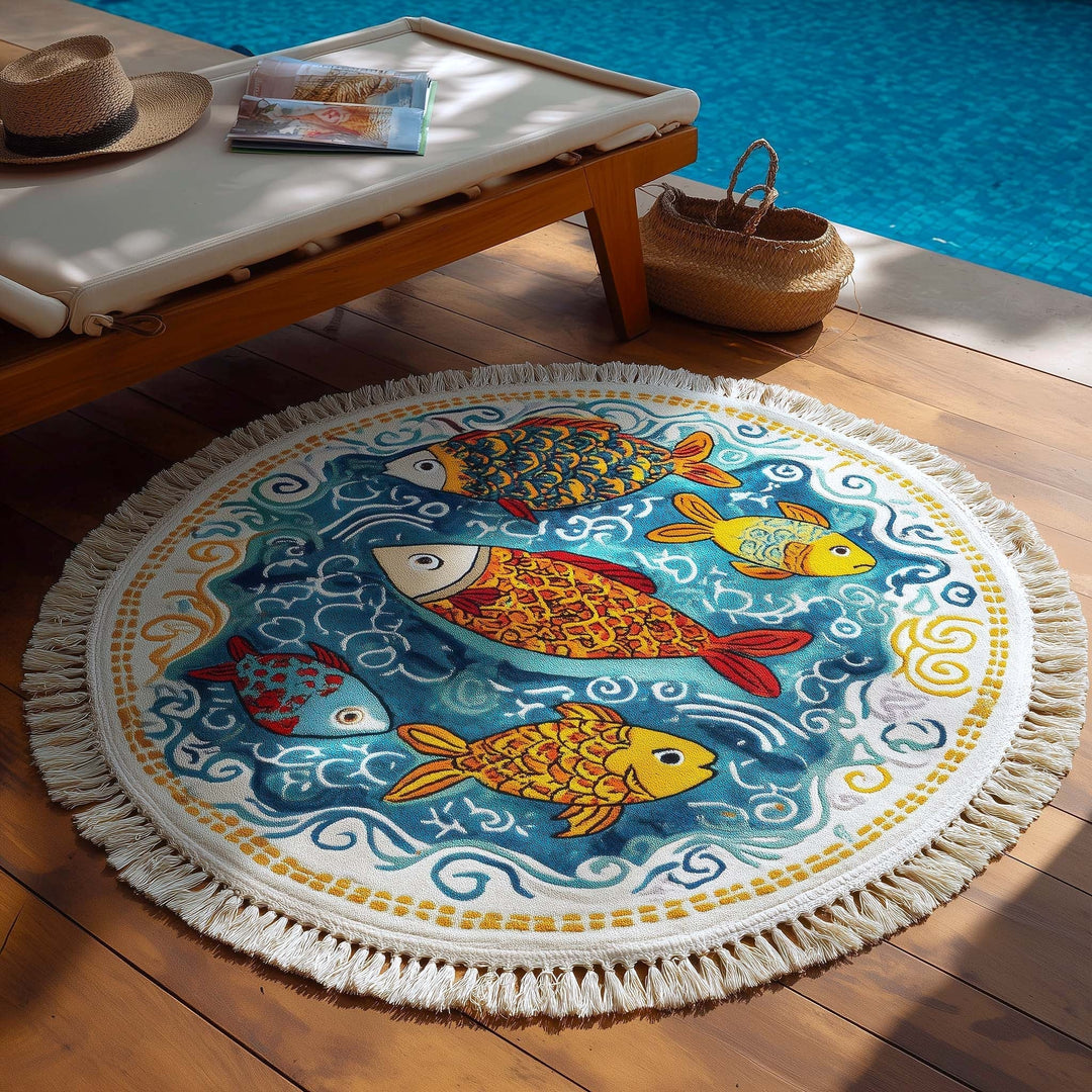 Speelse Splash Ronde Strandhanddoek