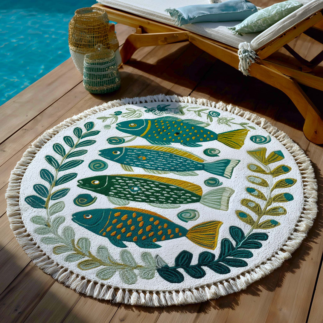 Speelse Splash Ronde Strandhanddoek