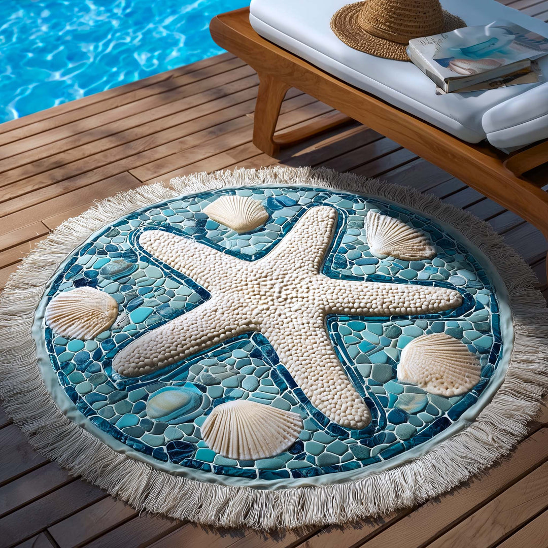 Ronde Strandhanddoek Schelp Sereniteit