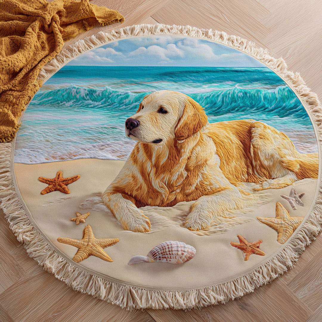 Gouden Kust Ronde Strandhanddoek