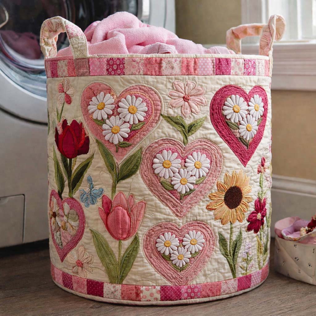 Gequilt Wasmand Bloemenliefde