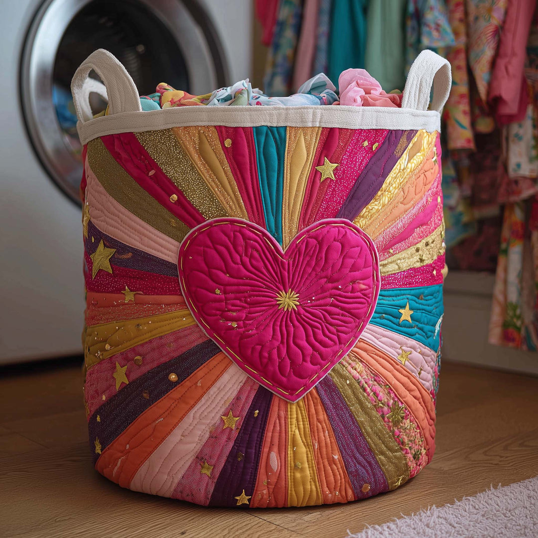 Geplooide Wasmand met Bloemenliefde