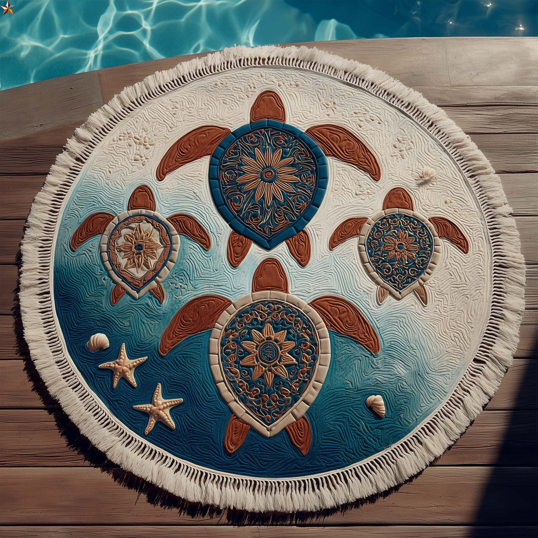 Ronde Strandhanddoek Schildpad van de Ziel