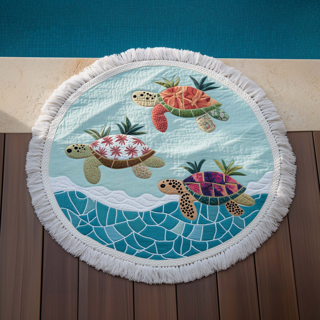 Ronde Strandhanddoek Ziel Schildpad