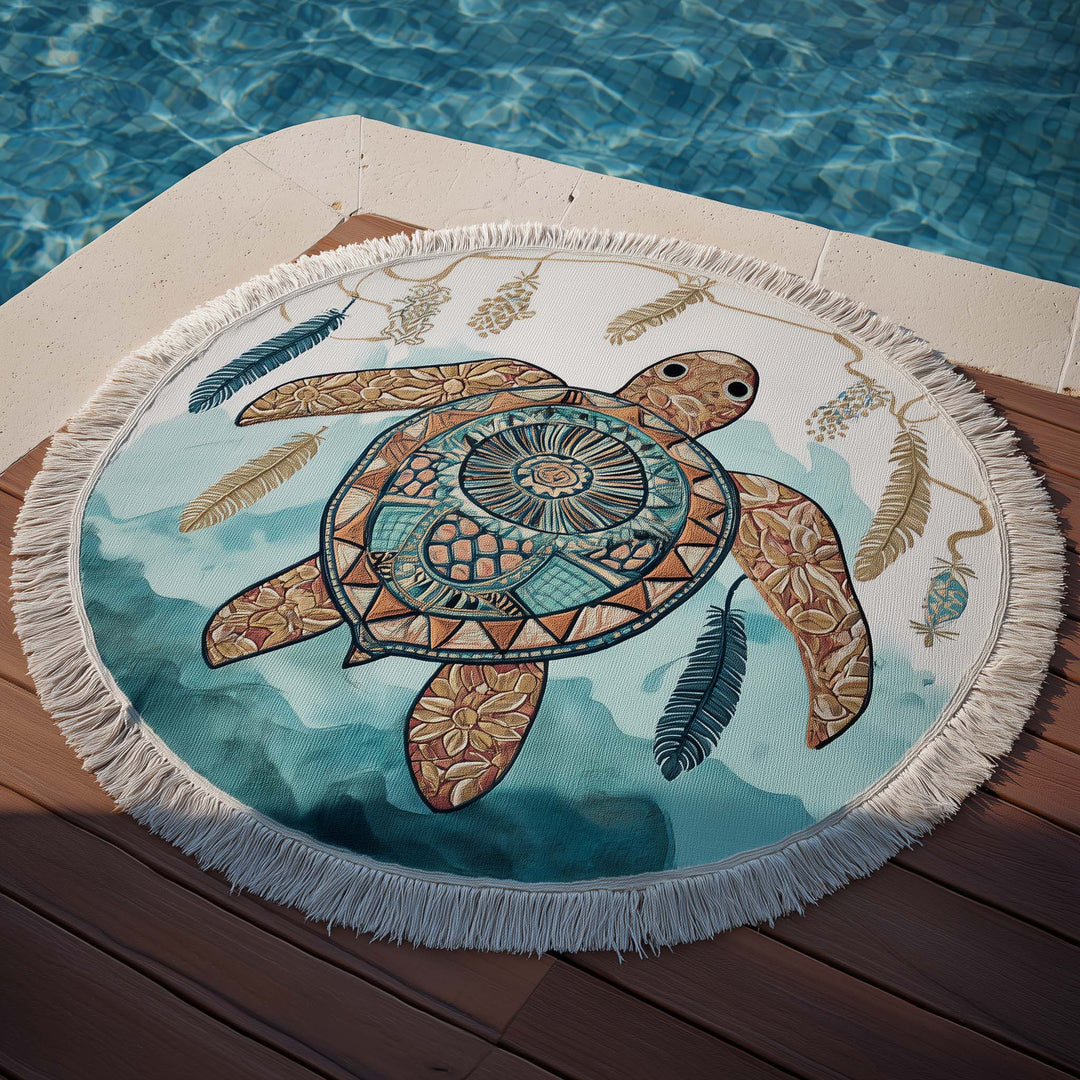 Ronde Strandhanddoek Ziel Schildpad