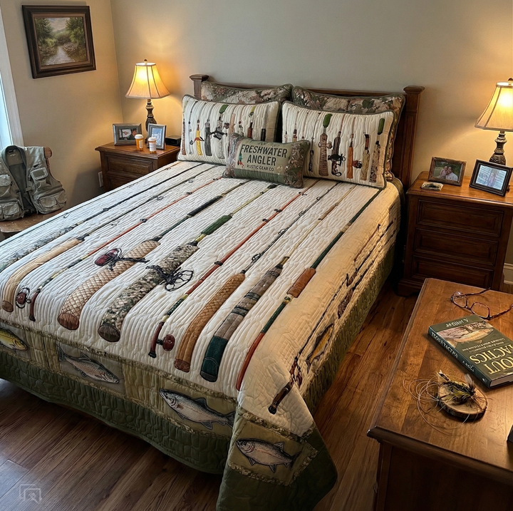 Vintage Tackle - 3-delige Handgemaakte Beddengoedset