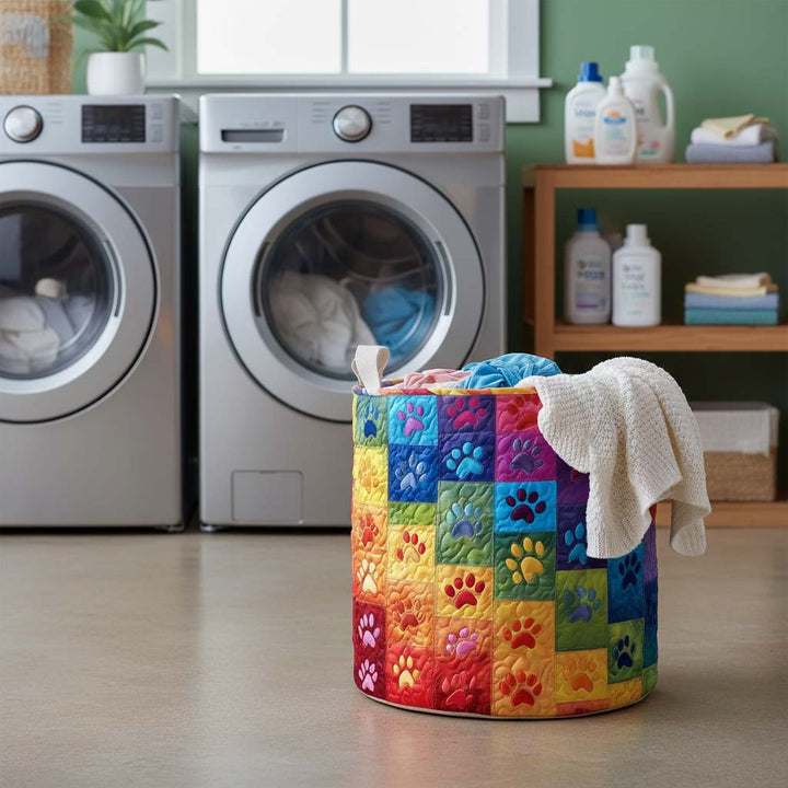 Gequilte Wasmand met Regenbooghandvatten