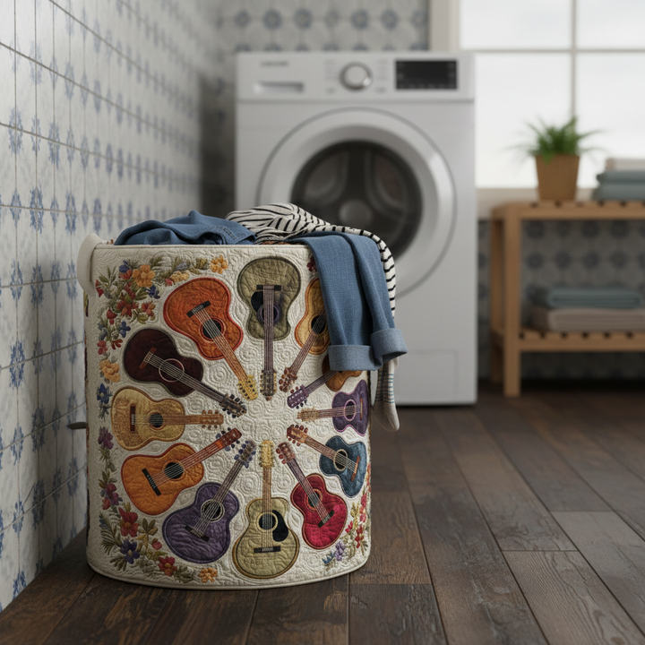 Gepolsterde wasmand Guitar Circle