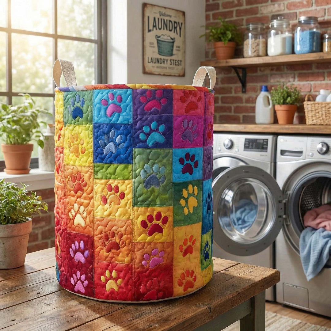 Gequilte Wasmand met Regenbooghandvatten