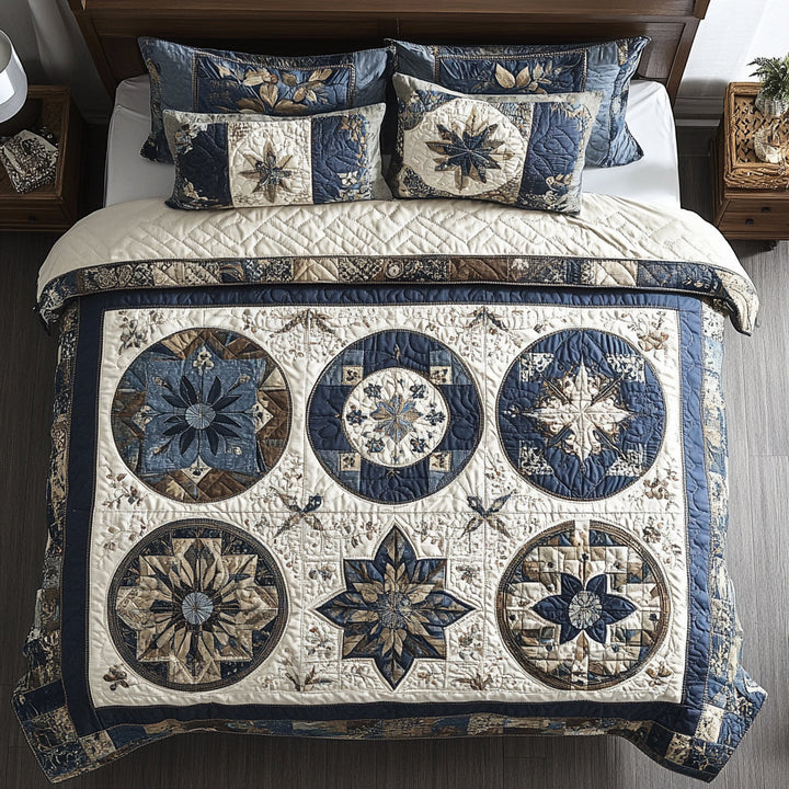 Bloemige Patchwork - 3-delige Handgemaakte Beddengoed Set