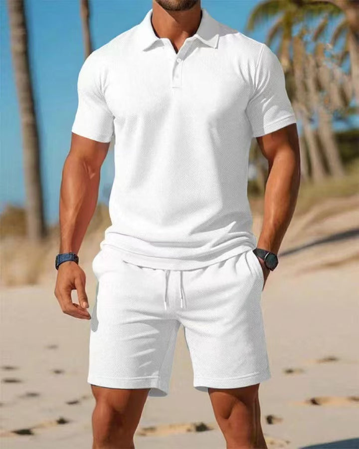 Azur - Ademend Textuur Polo Set