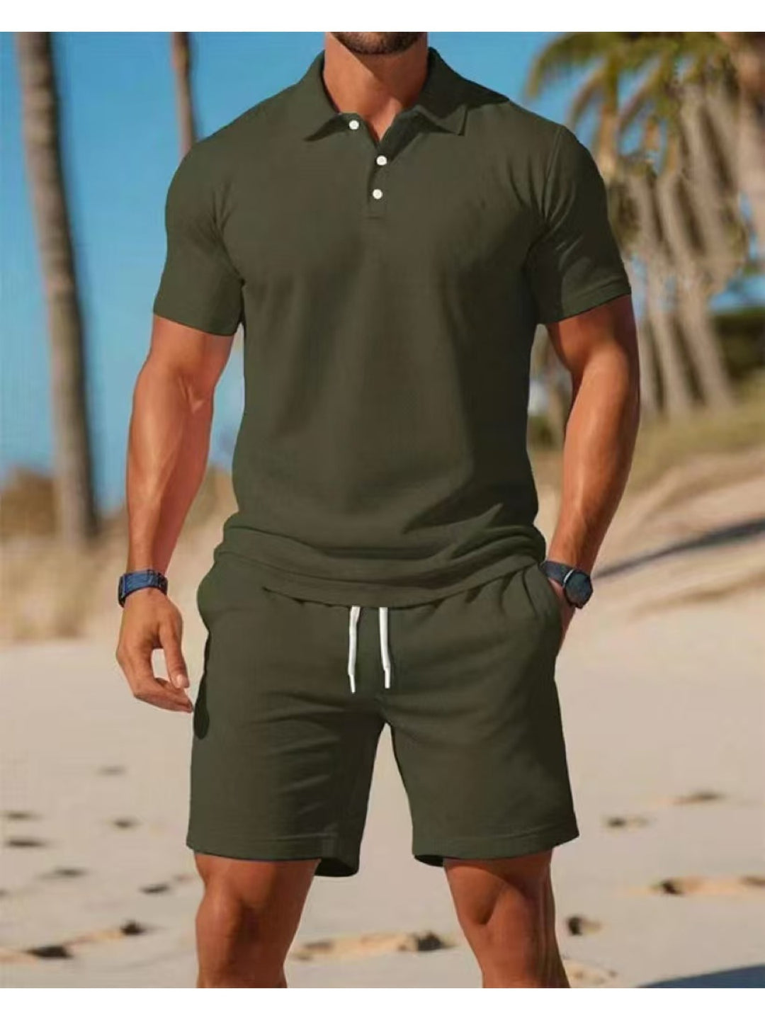 Azur - Ademend Textuur Polo Set