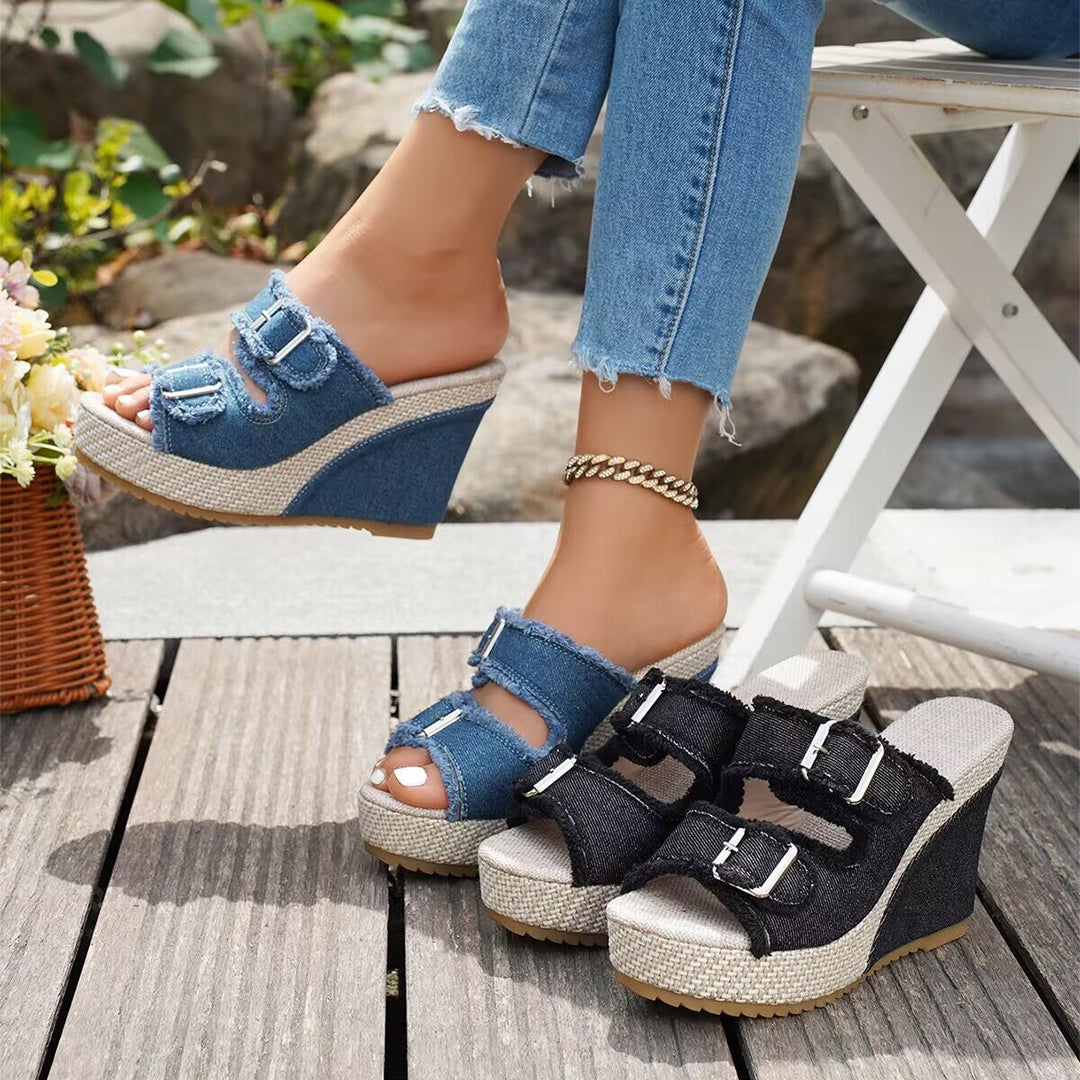 Atelier - Fray Edge Wedge Sandalen