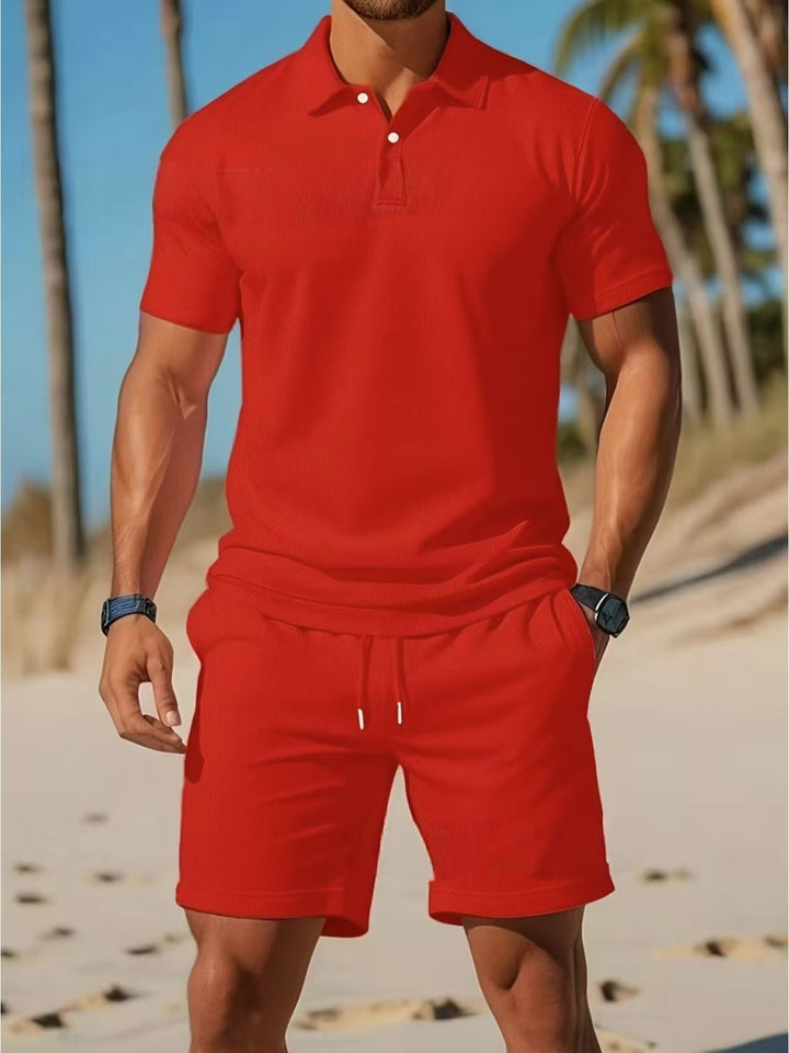 Azur - Ademend Textuur Polo Set