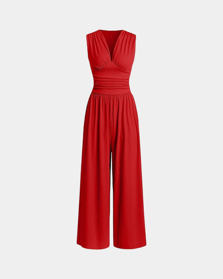 Sultana - Chique mouwloze jumpsuit met wijde benen