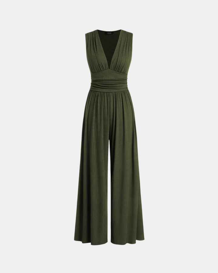 Sultana - Chique mouwloze jumpsuit met wijde benen