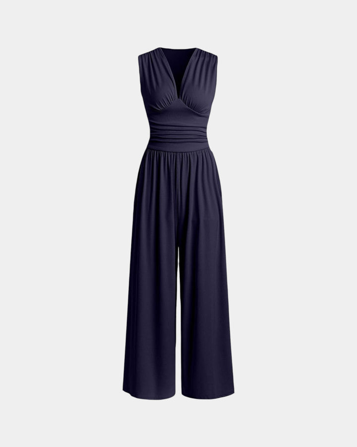 Sultana - Chique mouwloze jumpsuit met wijde benen