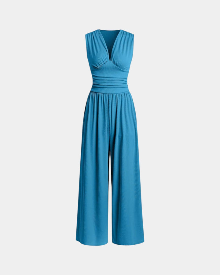 Sultana - Chique mouwloze jumpsuit met wijde benen
