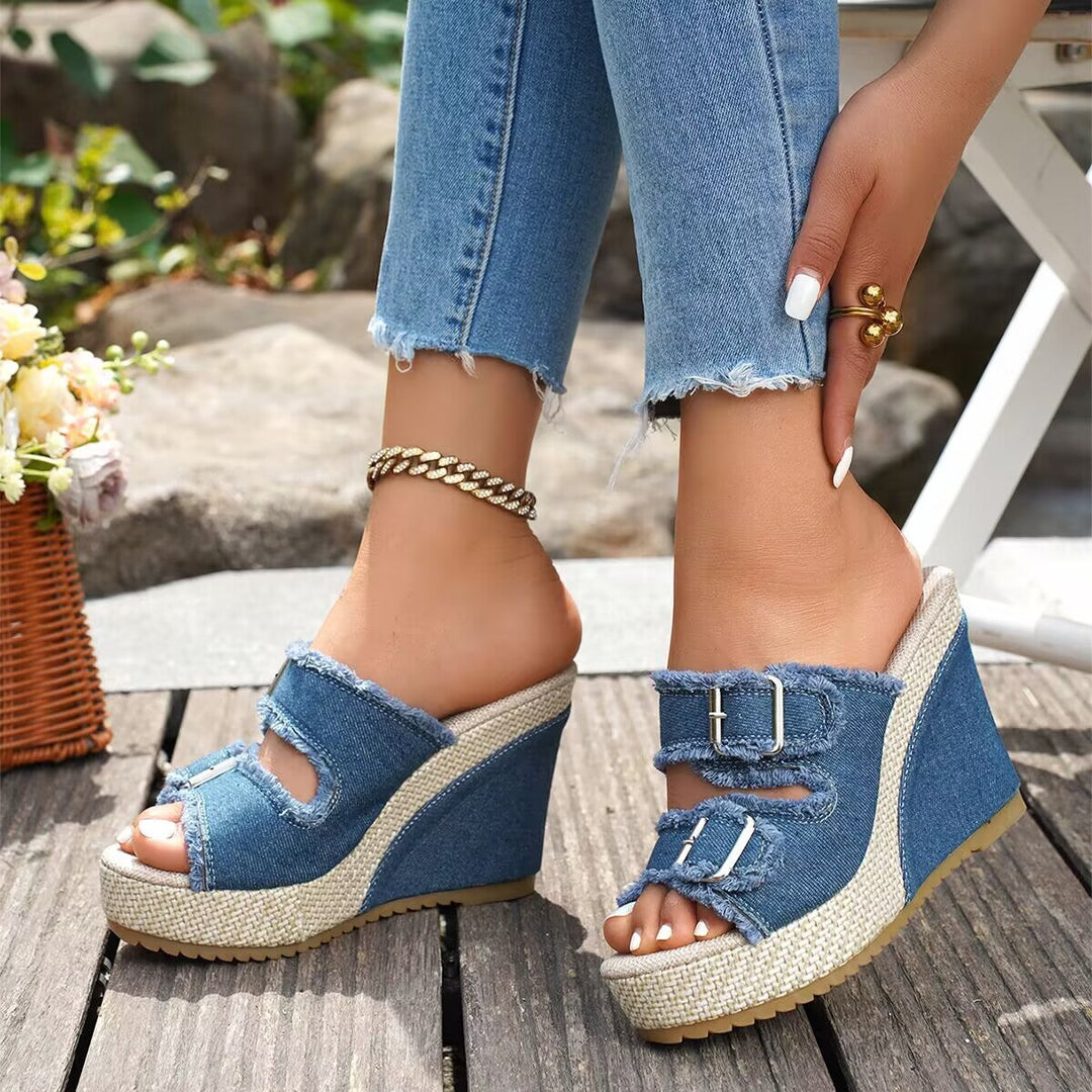 Atelier - Fray Edge Wedge Sandalen