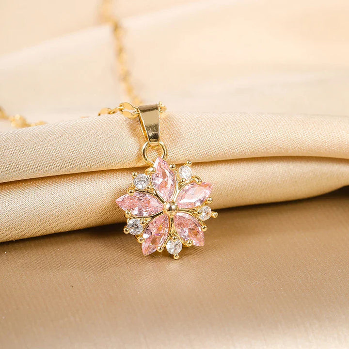 Collier Sakura Rose Romantique in Roestvrij Staal