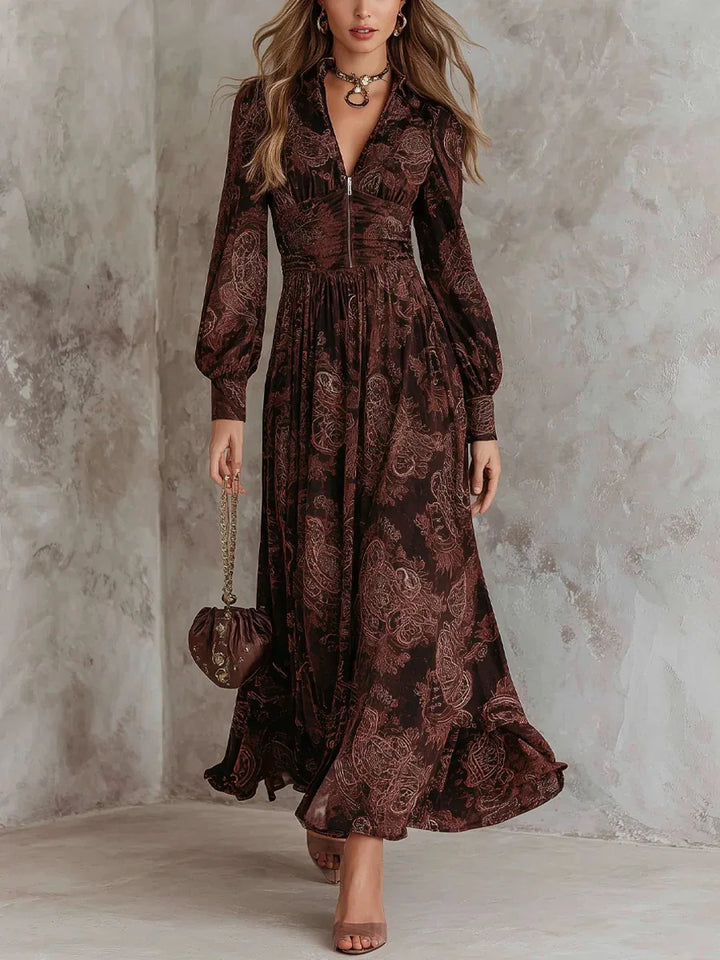ESME - LANGE JURK MET ELEGANTE VINTAGE PRINT