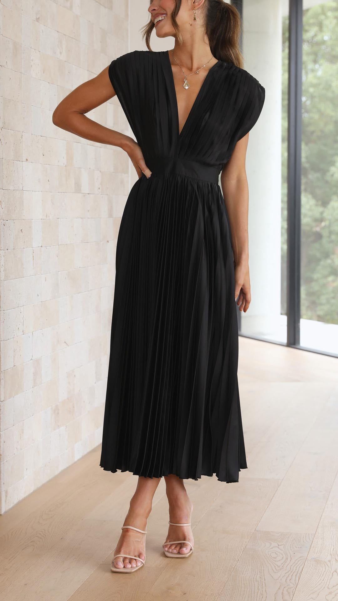 Leila - Elegante Plissé Jurk