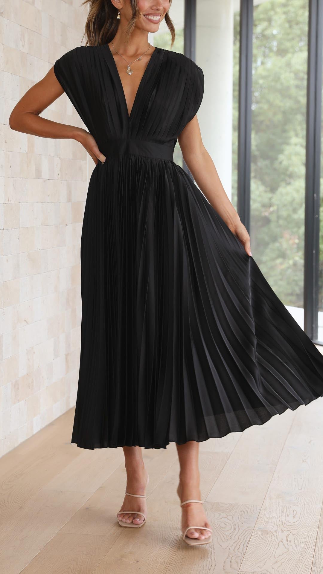 Leila - Elegante Plissé Jurk