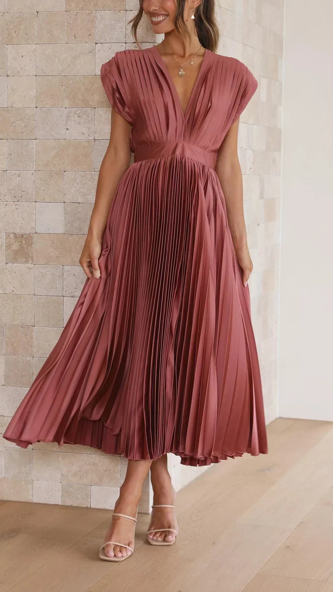 Leila - Elegante Plissé Jurk