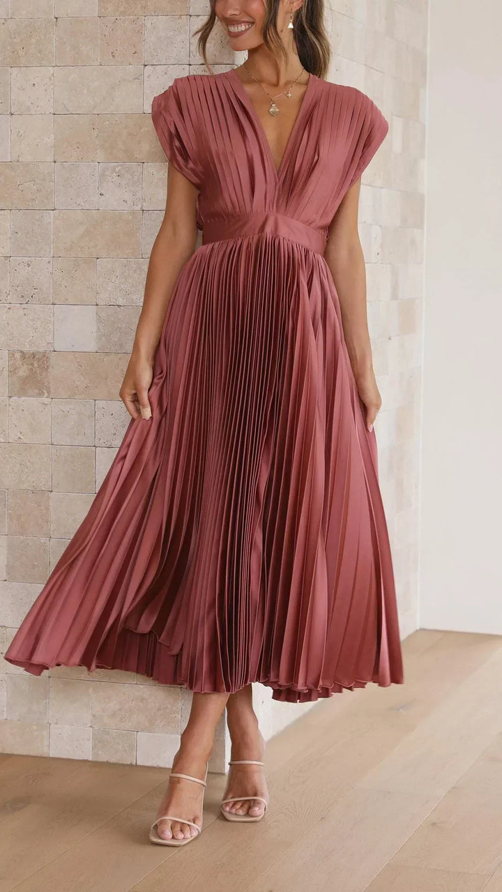 Leila - Elegante Plissé Jurk