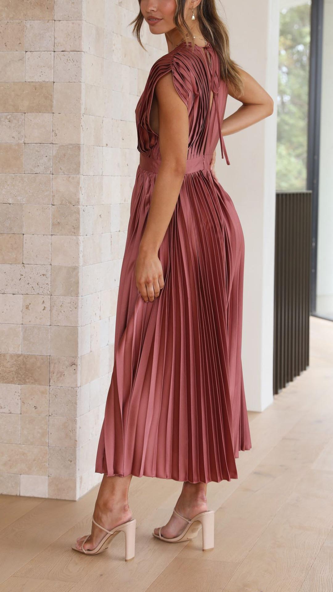 Leila - Elegante Plissé Jurk