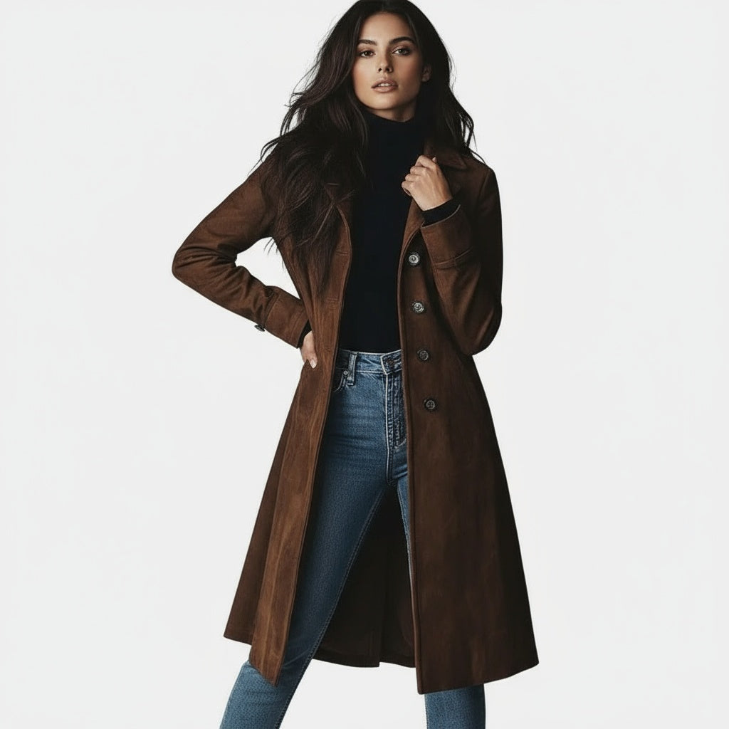 ESMÉE™ - Lange Jas met Tijdloze Elegantie en Comfort voor Dag en Stad