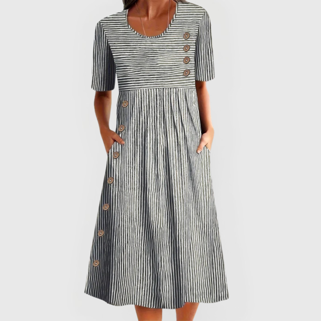 Jovie - Gestreepte Midi-Jurk