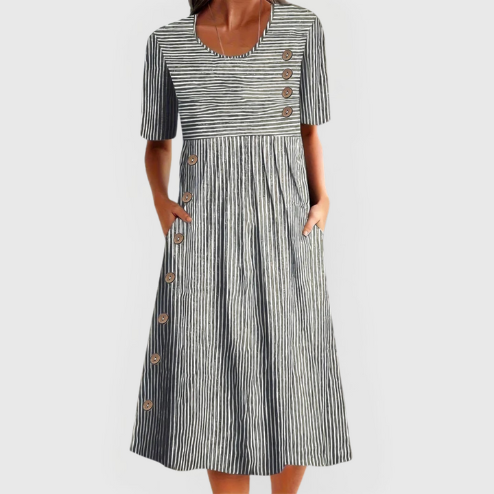 Jovie - Gestreepte Midi-Jurk
