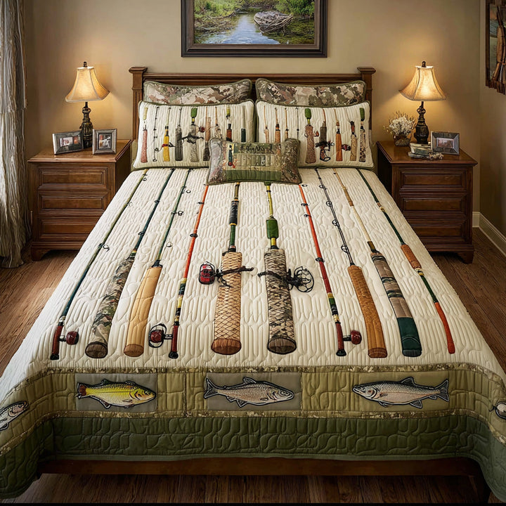 Vintage Tackle - 3-delige Handgemaakte Beddengoedset
