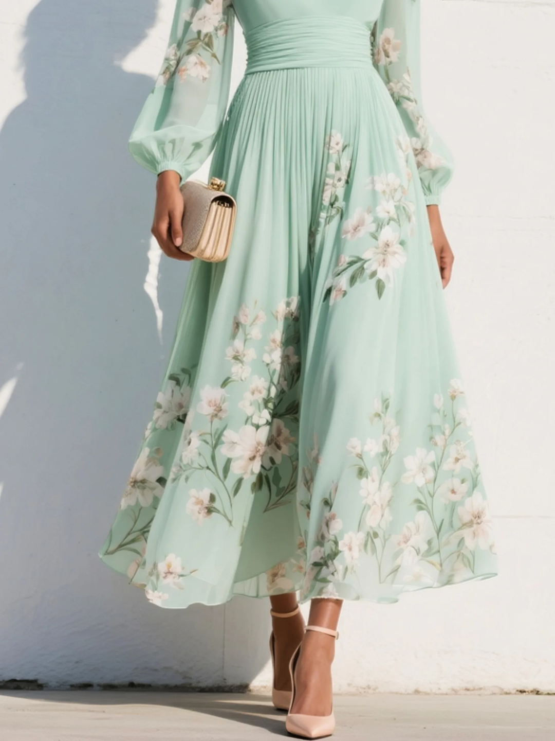 Olivia - Floral Elegante Midi Jurk