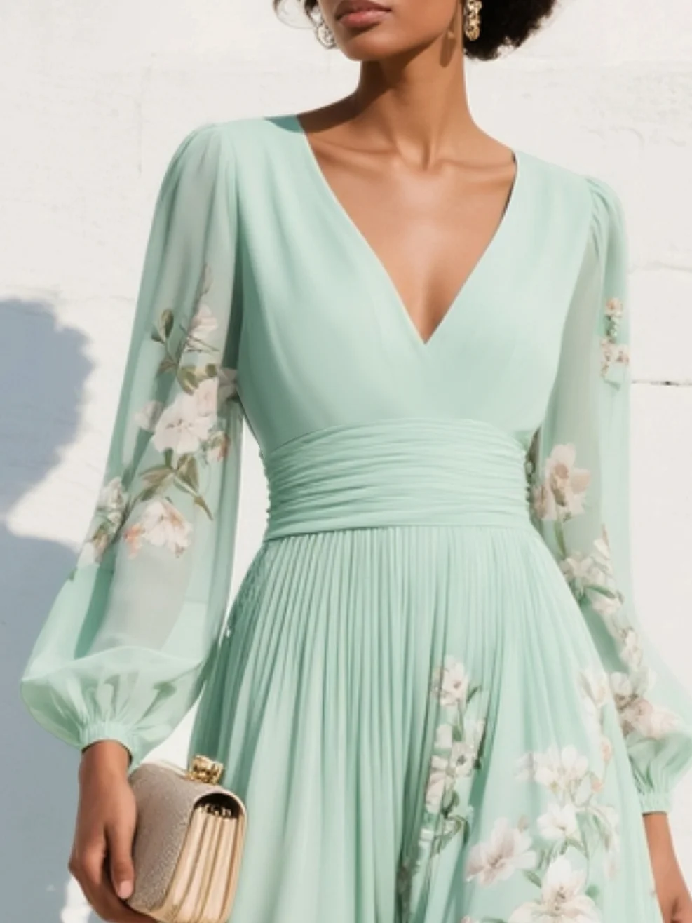 Olivia - Floral Elegante Midi Jurk
