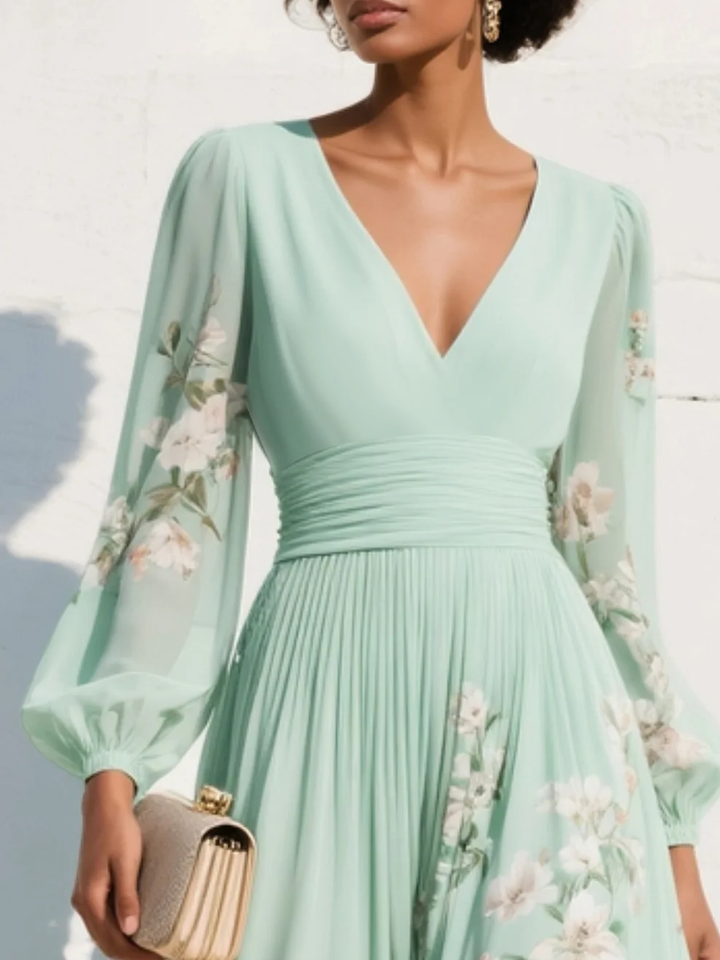 Olivia - Floral Elegante Midi Jurk