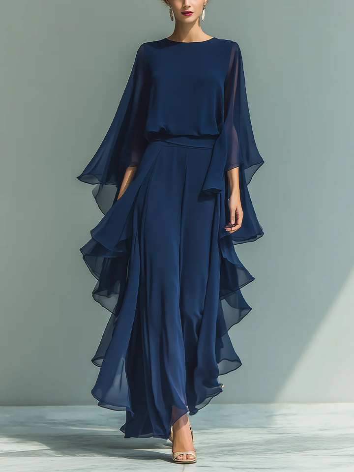 Aurora - Elegante Combinatie in Chiffon met Volants