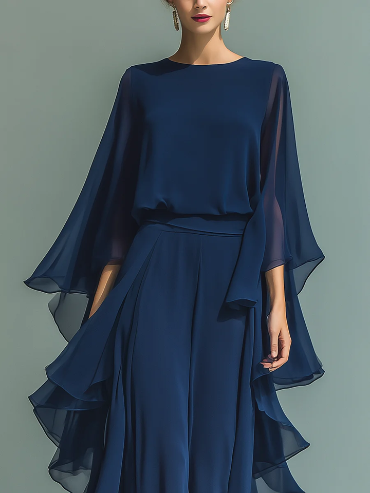 Aurora - Elegante Combinatie in Chiffon met Volants