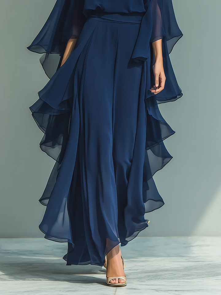Aurora - Elegante Combinatie in Chiffon met Volants
